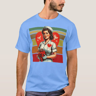 Vintage Krankenschwester Valentinstag Geschenk für T-Shirt