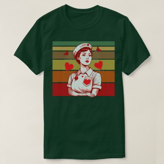 Vintage Krankenschwester Valentinstag Geschenk für T-Shirt (Design vorne)