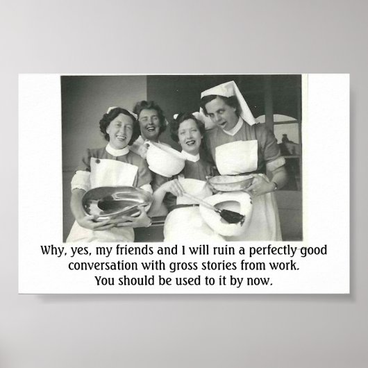 Vintage Krankenschwestern - gemeinsame Bruttoraume Poster (Vorne)