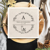 Vintage Kranzensehen Personalisierte Monogramm Serviette