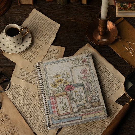 Vintage Kräuter- und Gewürzmuster Notizblock