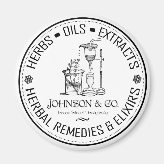 Vintage Kräuterbehandlungen Shabby Chic Magnet (Vorne)