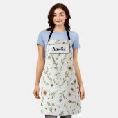 Vintage-Kräutergarten-Botanik-Schürze Schürze (Getragen)