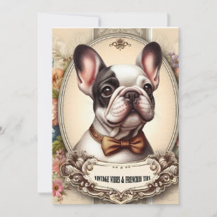 Vintage Krawatte Vibes & Frenchie Dankeskarte