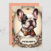 Vintage Krawatte Vibes & Frenchie Einladung (Vorne/Hinten)