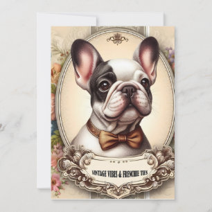 Vintage Krawatte Vibes & Frenchie Einladung