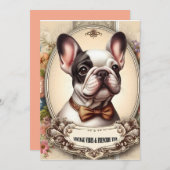 Vintage Krawatte Vibes & Frenchie Feiertagskarte (Vorne/Hinten)