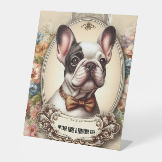 Vintage Krawatte Vibes & Frenchie Sockelschild