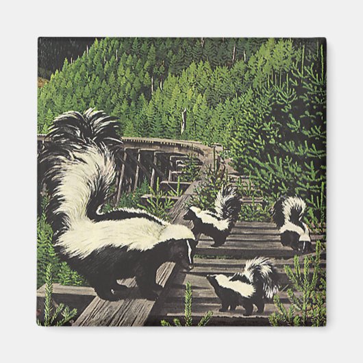 Vintage Kreaturen, Wildtiere und Waldtiere Magnet (Vorne)