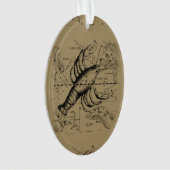 Vintage Krebskonstellation Karte Hevelius 1690 Ornament (Vorderseite)