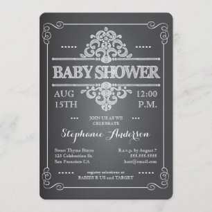 Vintage-Kreidetafel-Baby-Shower-Einladung neutral Einladung