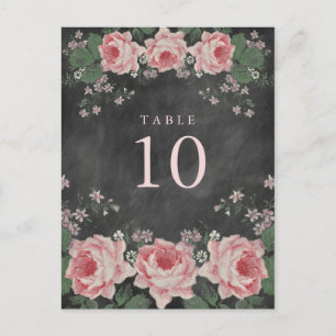 VINTAGE-KREIDETAFEL-BLUMEN-TISCHNUMMER-POSTKARTEN POSTKARTE