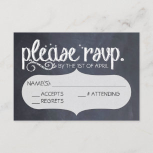 Vintage Kreidetafel-Hochzeits-RSVP-Postkarte RSVP Karte