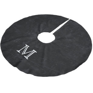 Vintage-Kreidetafel-Monogramm-Initial-Baumrock Polyester Weihnachtsbaumdecke