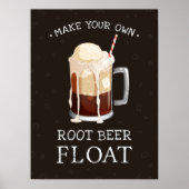 Vintage-Kreidetafel-Style-Root-Beer-Float-Kunst Poster (Vorne)