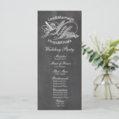 Vintage-Kreidetafel-Tauben-Hochzeitsprogramm Programm (Stehend Vorderseite)