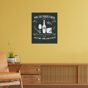 Vintage-Kreidetafel-Typografie Wir passen zusammen Poster