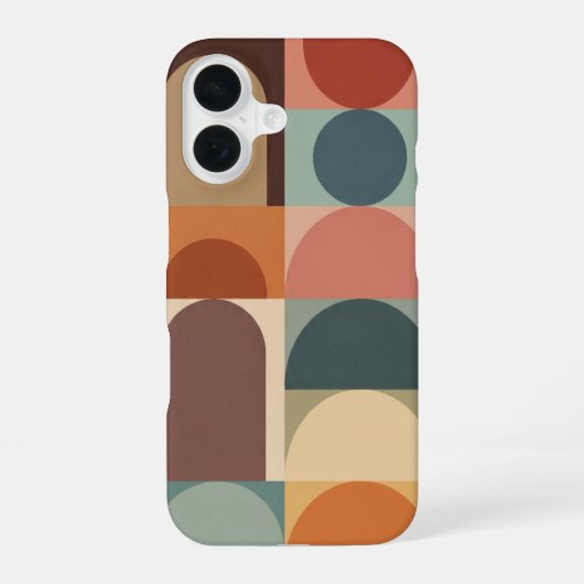 Vintage-Kreis-Bogen-Stacking iPhone 16 Hülle (Rückseite)