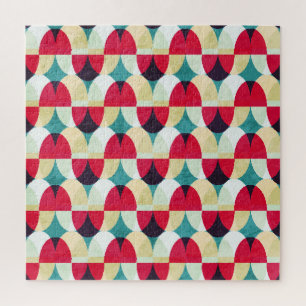 Vintage-Kreis, nahtloses abstraktes Muster. Puzzle