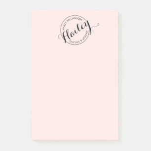 Vintage-Kreis-Stempel-Logo Make-up und Schönheit P Post-it Klebezettel