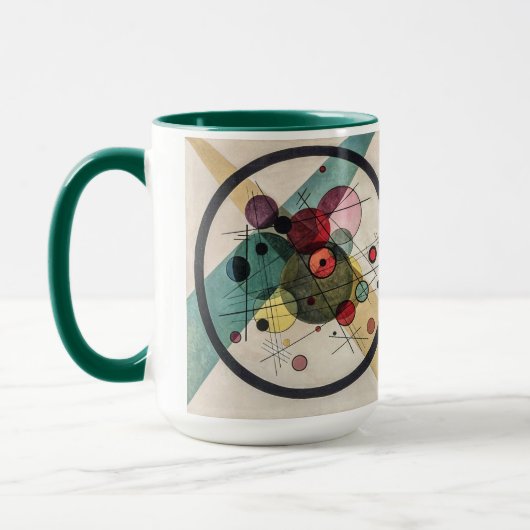 Vintage Kreise in einem Kreis - Kandinsky Moderne  Tasse (Links)