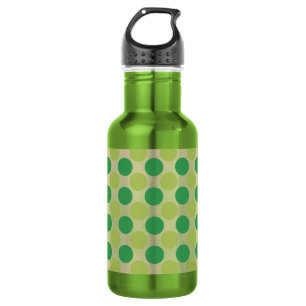 Vintage Kreismuster mit grünen Retrozyten Edelstahlflasche