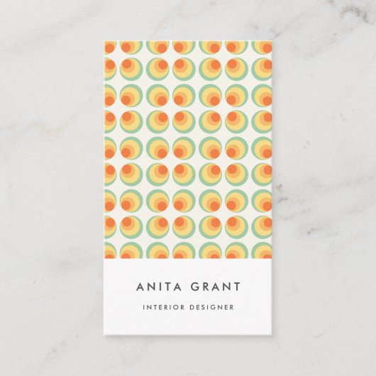 Vintage Kreismuster Visitenkarte (Vorderseite)