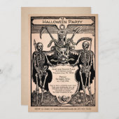 Vintage, kreolische Einladung zum Skelett (Vorne/Hinten)