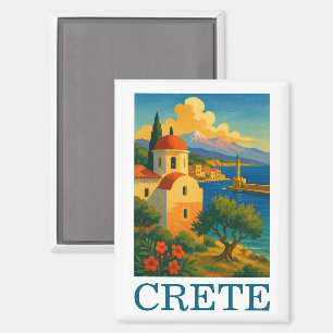 Vintage Kreta Griechenland Insel Kunst Reise Magnet
