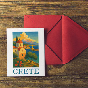 Vintage Kreta Griechenland Insel Kunst Reise Postkarte