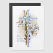 Vintage Kreuz- und Osterlilien Magnetkarte (Vorne/Hinten)