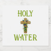 Vintage Kreuzblüten Heiligwasser Alkoholflaschenetikett (Einzelnes Label)