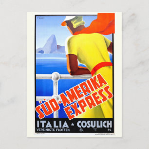 Vintage Kreuzfahrt Italien Tourismus Reisen Postkarte