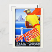 Vintage Kreuzfahrt Italien Tourismus Reisen Postkarte (Vorne/Hinten)