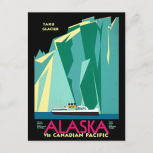 Vintage-Kreuzfahrtlinie Alaska-Gletscher-Reise Postkarte