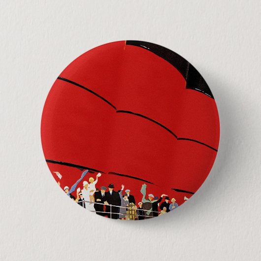 Vintage Kreuzfahrtpassagiere Abschied nehmen Button (Vorderseite)