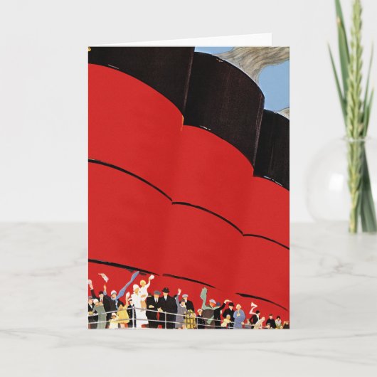 Vintage Kreuzfahrtpassagiere Abschied nehmen Karte (Vorderseite)