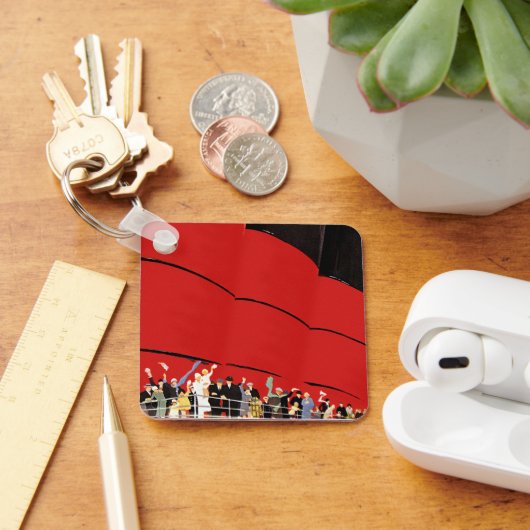 Vintage Kreuzfahrtpassagiere Abschied nehmen Schlüsselanhänger (Schreibtisch)