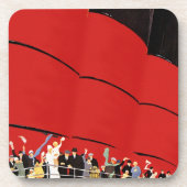 Vintage Kreuzfahrtpassagiere Abschied nehmen Untersetzer (Vorderseite)