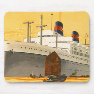 Vintage-Kreuzfahrtschiff in den Orient mit Dschunk Mousepad