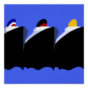 Vintage Kreuzfahrtschiffe Art Deco Poster
