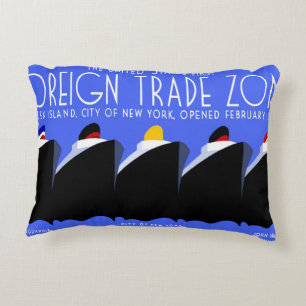 Vintage Kreuzfahrtschiffe Art Deco Poster Dekokissen