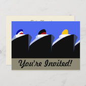 Vintage Kreuzfahrtschiffe Art Deco Poster Einladung (Vorne/Hinten)