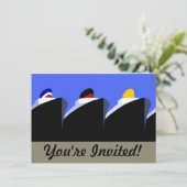 Vintage Kreuzfahrtschiffe Art Deco Poster Einladung (Stehend Vorderseite)