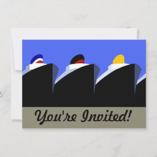 Vintage Kreuzfahrtschiffe Art Deco Poster Einladung