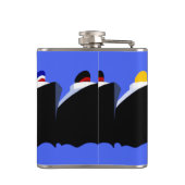 Vintage Kreuzfahrtschiffe Art Deco Poster Flachmann (Rückseite)