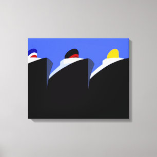 Vintage Kreuzfahrtschiffe Art Deco Poster Leinwanddruck
