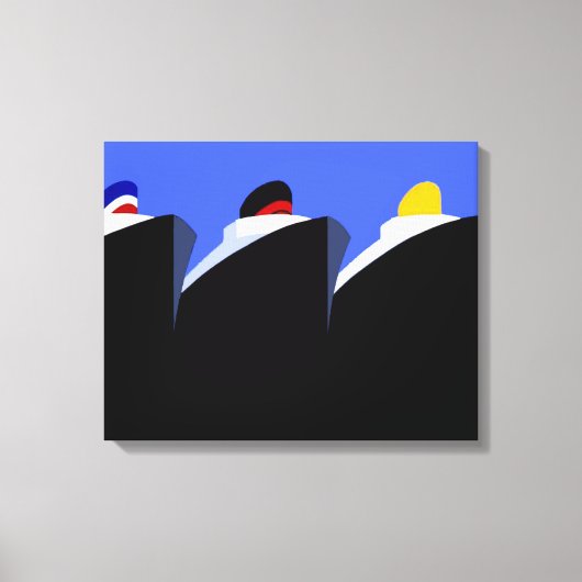 Vintage Kreuzfahrtschiffe Art Deco Poster Leinwanddruck (Vorderseite)