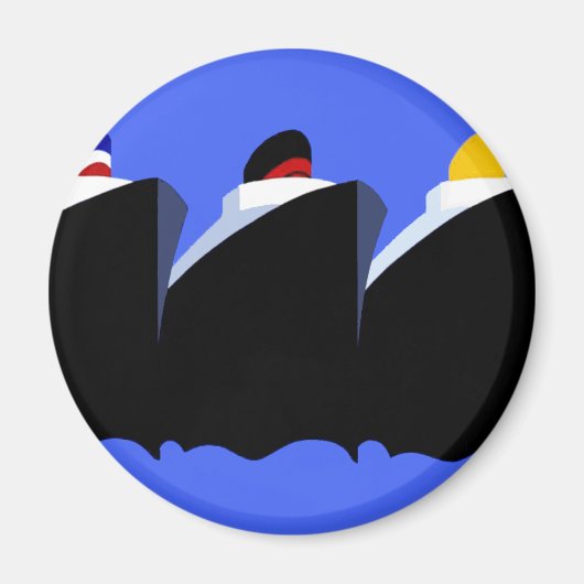 Vintage Kreuzfahrtschiffe Art Deco Poster Magnet (Vorne)