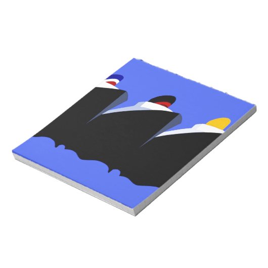 Vintage Kreuzfahrtschiffe Art Deco Poster Notizblock (Rotiert)